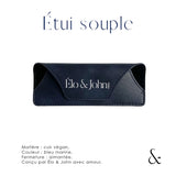 Étui souple cuir végan - bleu marine