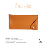 Étui souple clip cuir végan - terracotta orangée