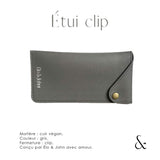 Étui souple clip cuir végan - gris